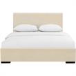 Camden Isle Hindes Queen Size Faux Leather Upholstered Platform Bed in Beige