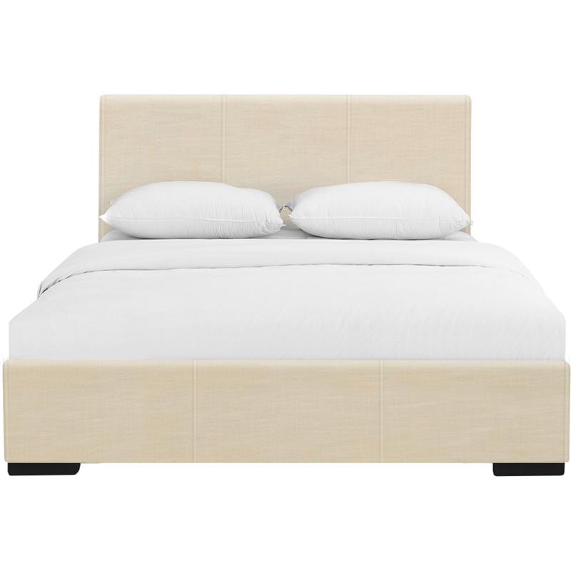 Camden Isle Hindes Queen Size Faux Leather Upholstered Platform Bed in Beige