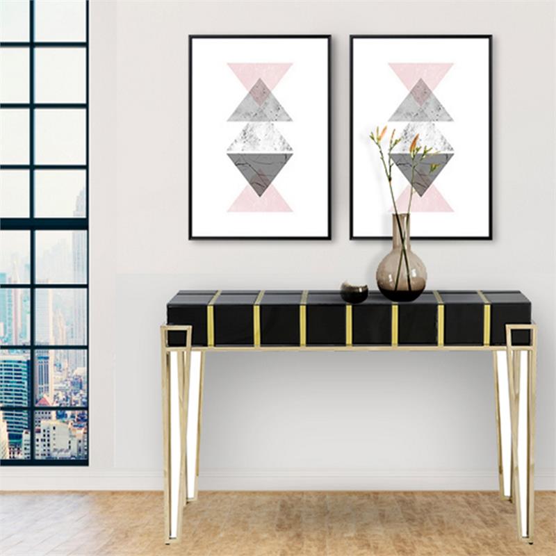 Camden Isle Tuxedo Black Mirrored Console Table