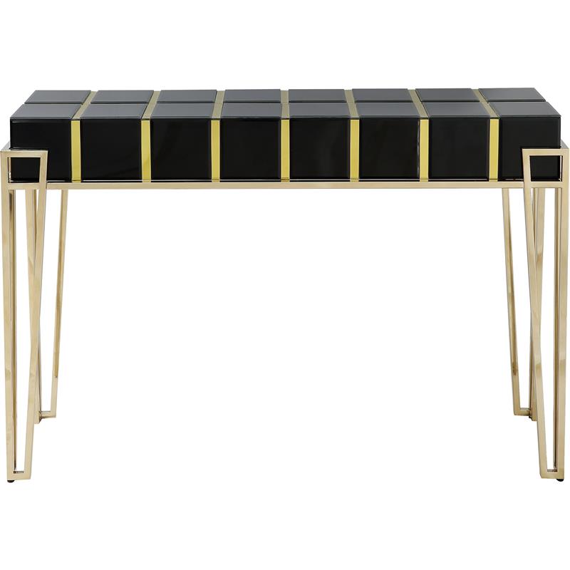 Camden Isle Tuxedo Black Mirrored Console Table