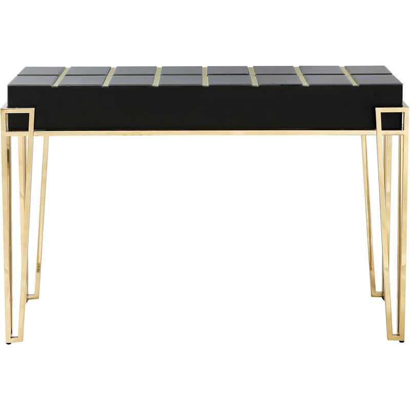 Camden Isle Tuxedo Black Mirrored Console Table