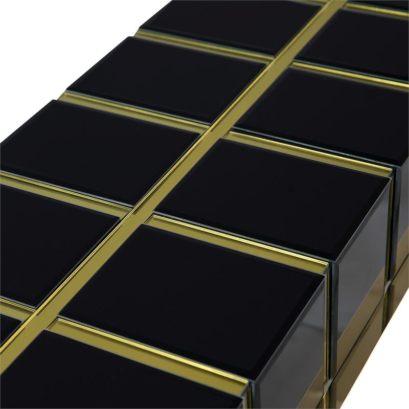 Camden Isle Tuxedo Black Mirrored Console Table
