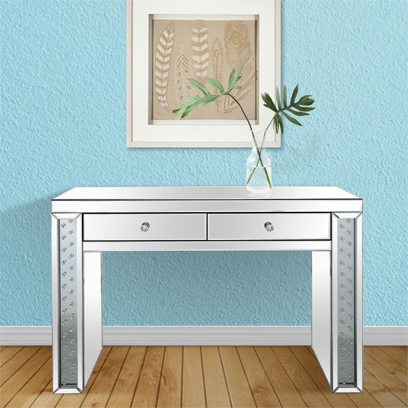 Diana Mirrored Console Table with Clear Mirrored Glass