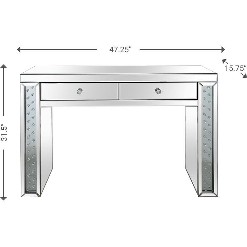 Diana Mirrored Console Table with Clear Mirrored Glass