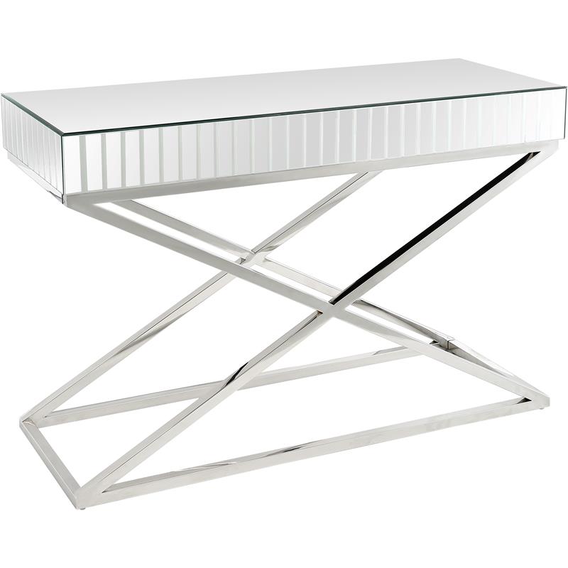 Camden Isle Kinney Console Table with Silver Stainless Steel Frame