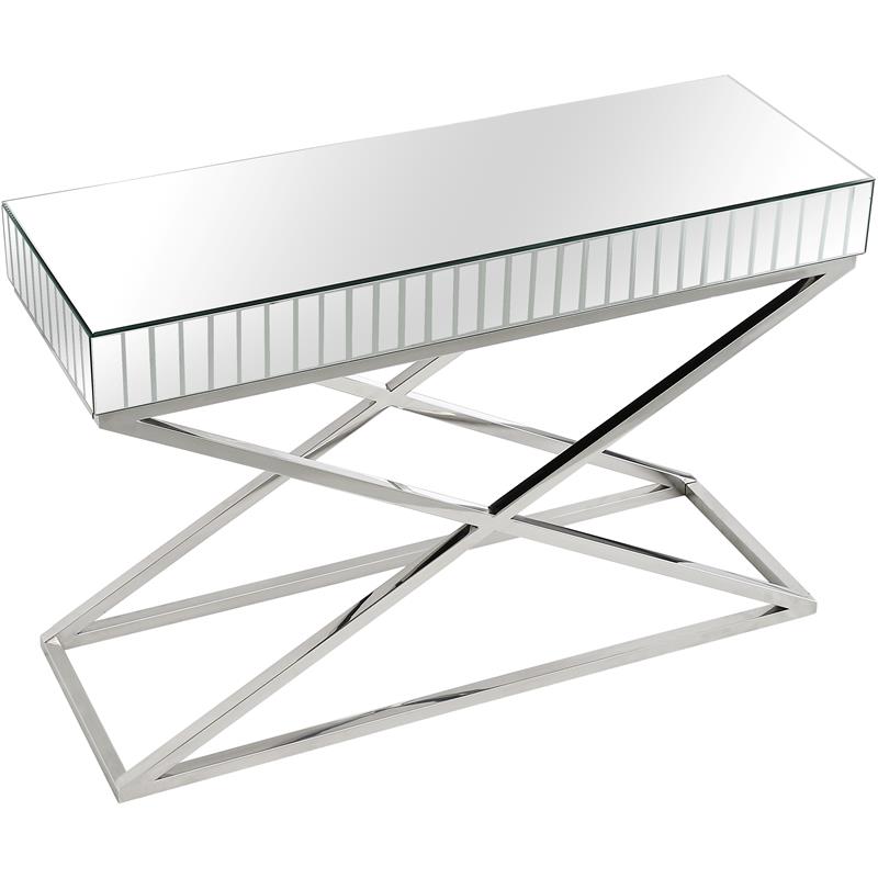 Camden Isle Kinney Console Table with Silver Stainless Steel Frame