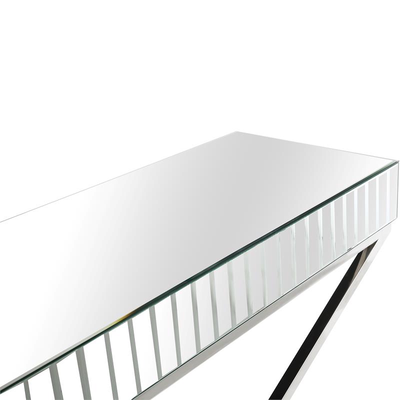 Camden Isle Kinney Console Table with Silver Stainless Steel Frame