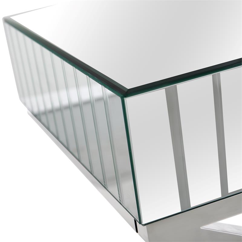 Camden Isle Kinney Console Table with Silver Stainless Steel Frame