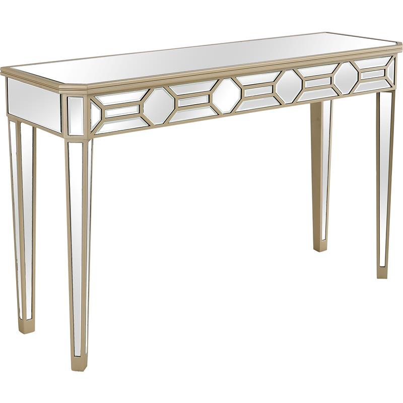 Camden Isle Lilian Console Table with Mirrored Glass and Gold Frame