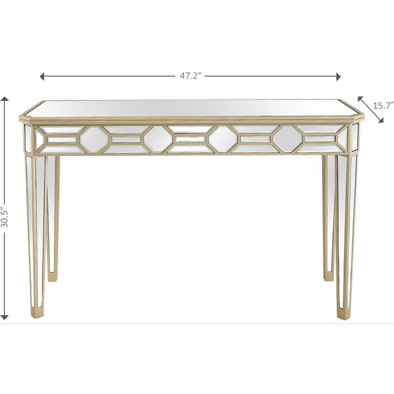 Camden Isle Lilian Console Table with Mirrored Glass and Gold Frame