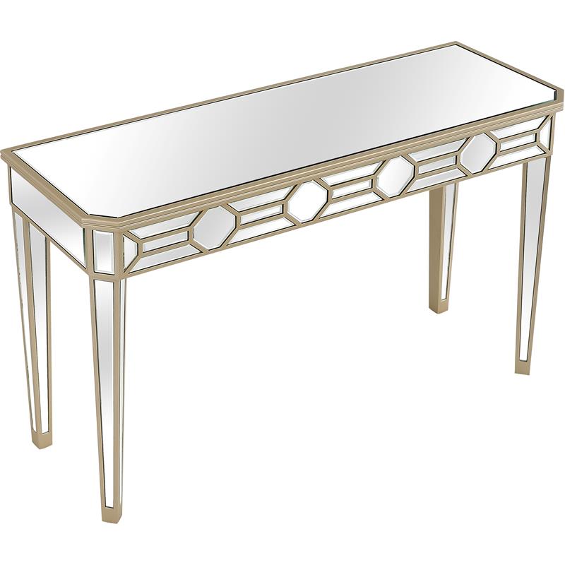 Camden Isle Lilian Console Table with Mirrored Glass and Gold Frame