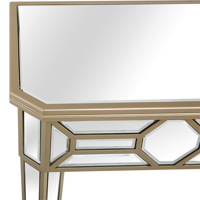 Camden Isle Lilian Console Table with Mirrored Glass and Gold Frame