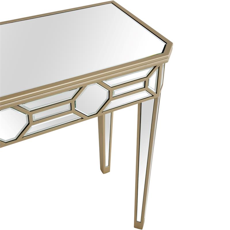 Camden Isle Lilian Console Table with Mirrored Glass and Gold Frame