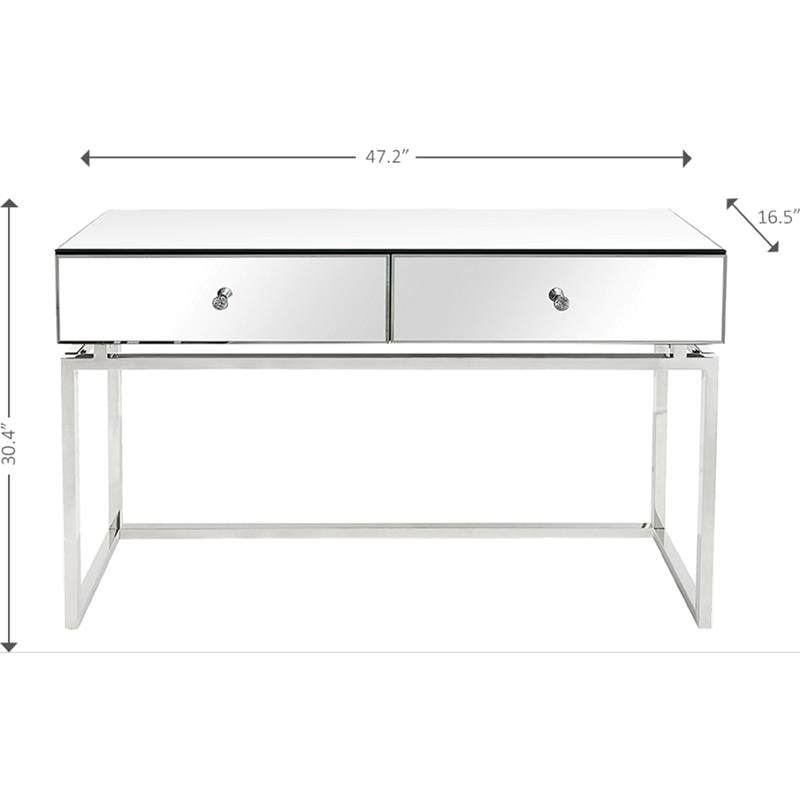 Camden Isle Addison Console Table with Silver Stainless Steel Frame