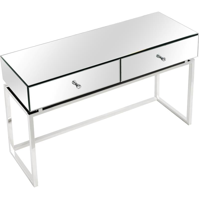 Camden Isle Addison Console Table with Silver Stainless Steel Frame
