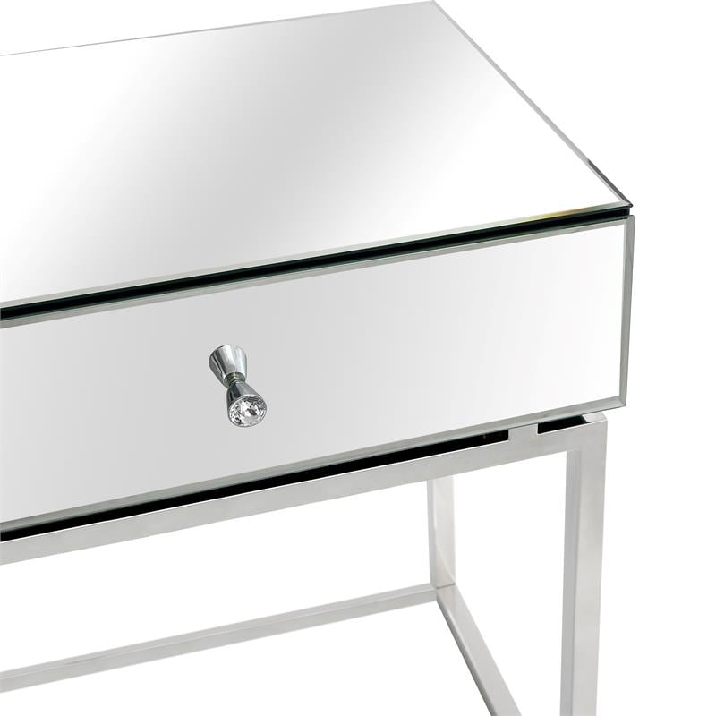 Camden Isle Addison Console Table with Silver Stainless Steel Frame