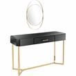 Camden Isle Sonya Mirror and Console Table with Black Mirror and Stainless Steel