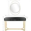 Camden Isle Sonya Mirror and Console Table with Black Mirror and Stainless Steel