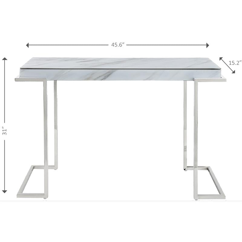 Camden Isle Aldon Console Table wtih Silver Stainless Steel Frame