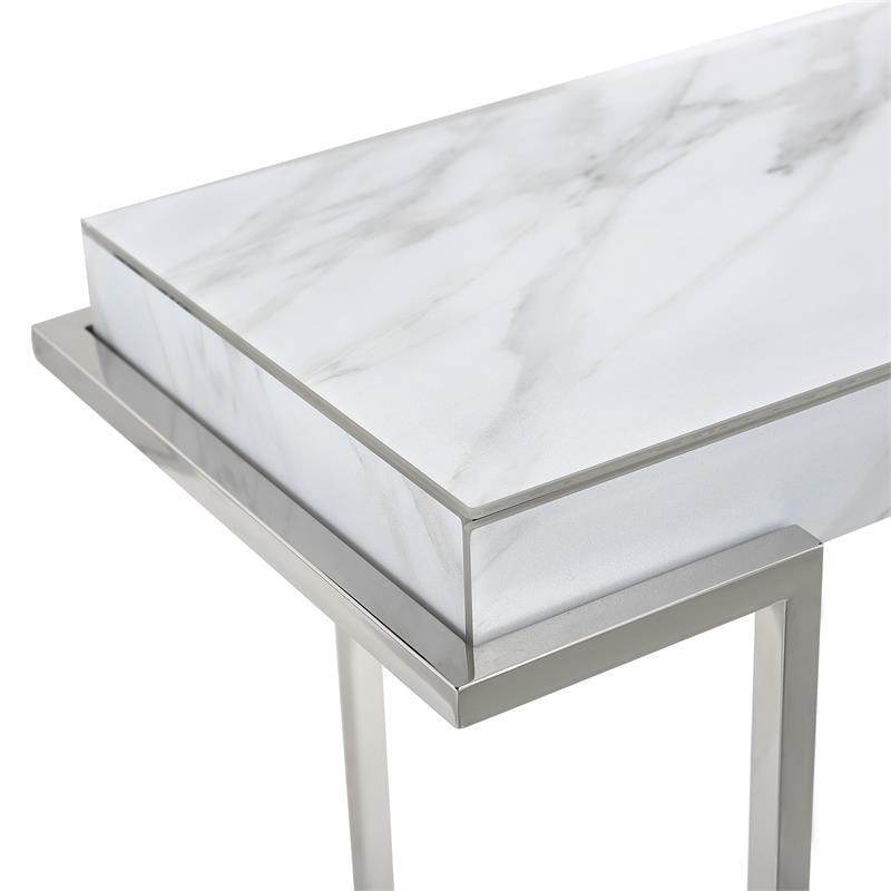 Camden Isle Aldon Console Table wtih Silver Stainless Steel Frame