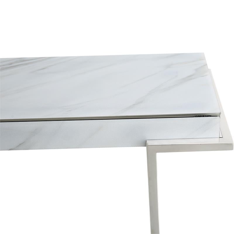 Camden Isle Aldon Console Table wtih Silver Stainless Steel Frame