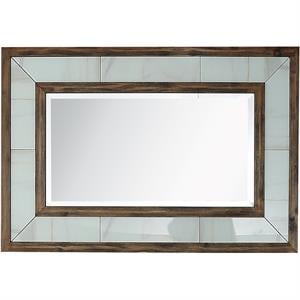 camden isle bailey wall mirror with wood in brown finish