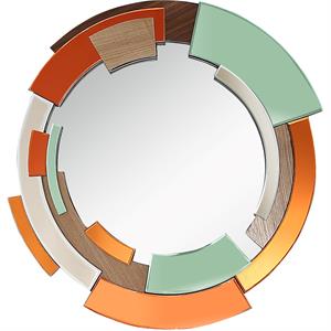 camden isle seldom seen wall mirror with glass in multi-color finish