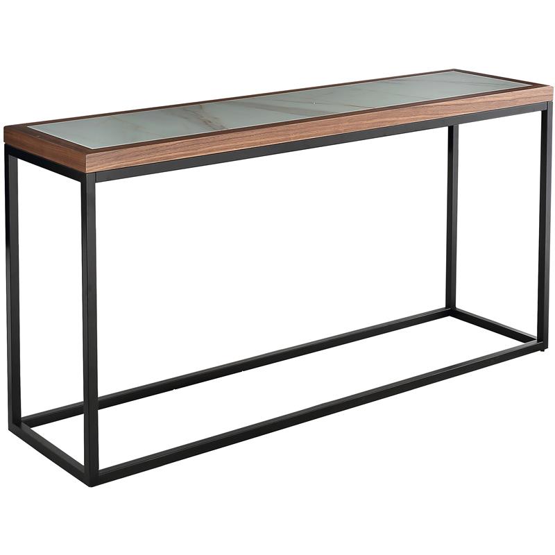 Camden Isle Riley Console Table with Metal in Brown Finish