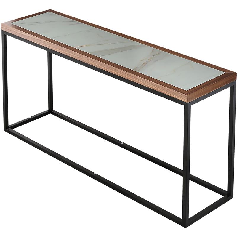 Camden Isle Riley Console Table with Metal in Brown Finish