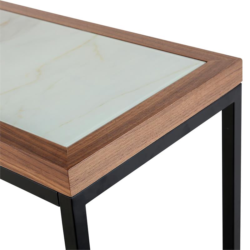 Camden Isle Riley Console Table with Metal in Brown Finish