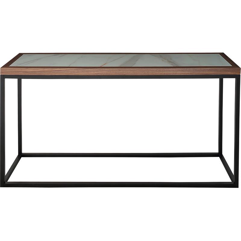 Camden Isle Riley Console Table with Metal in Brown Finish