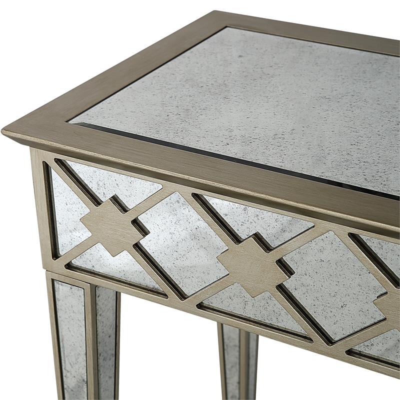 Camden Isle Algiers Console Table with Wood in Gold Finish