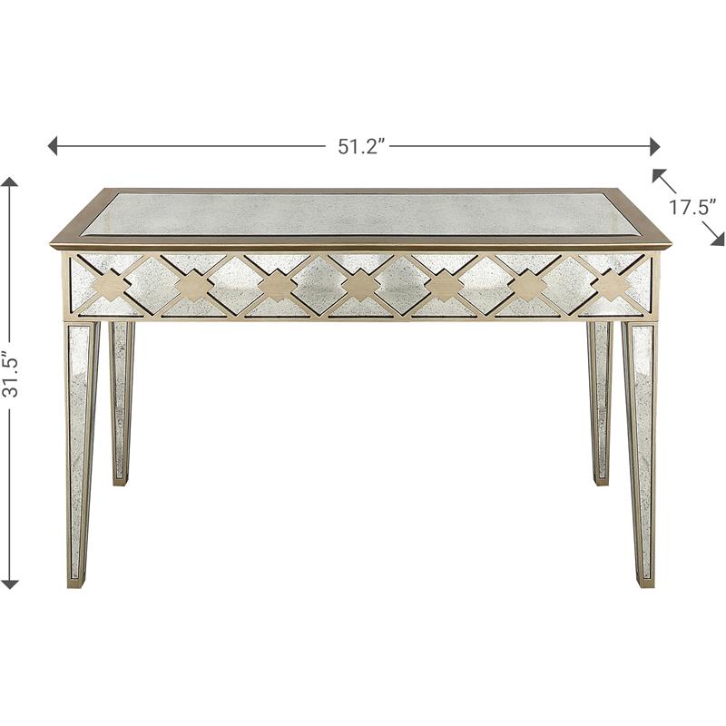 Camden Isle Algiers Console Table with Wood in Gold Finish