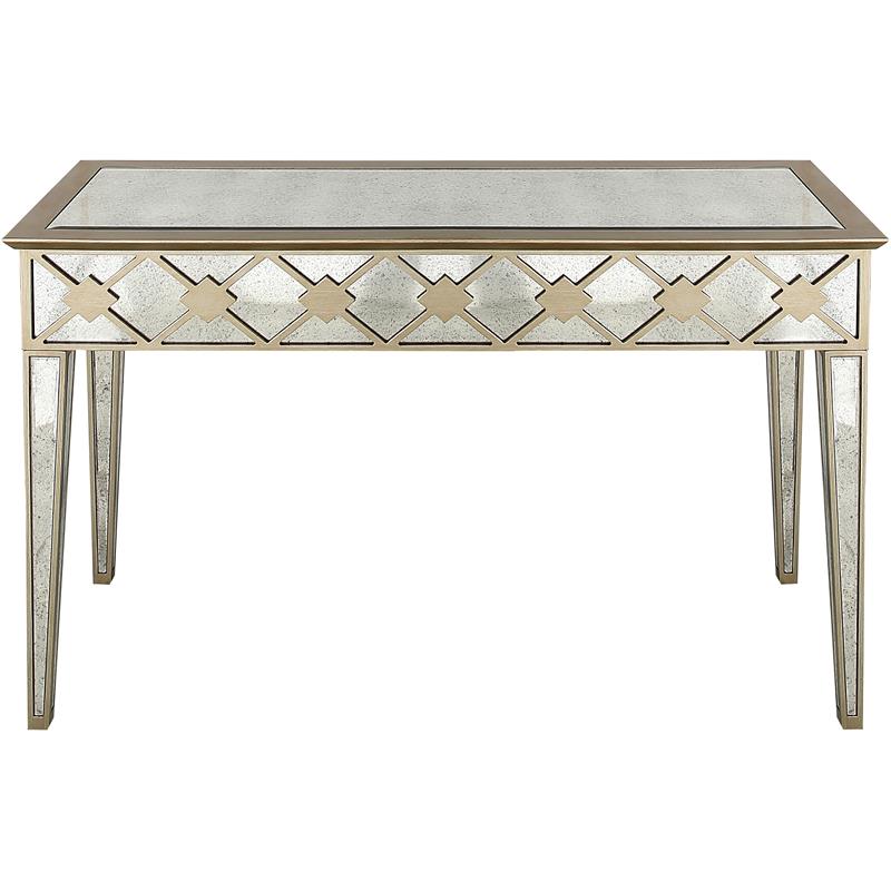 Camden Isle Algiers Console Table with Wood in Gold Finish