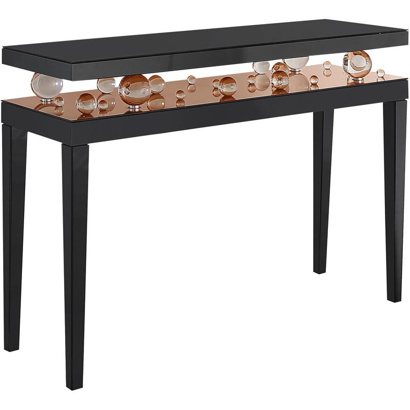Camden Isle Gelenau Console Table with Wood in Gold Finish