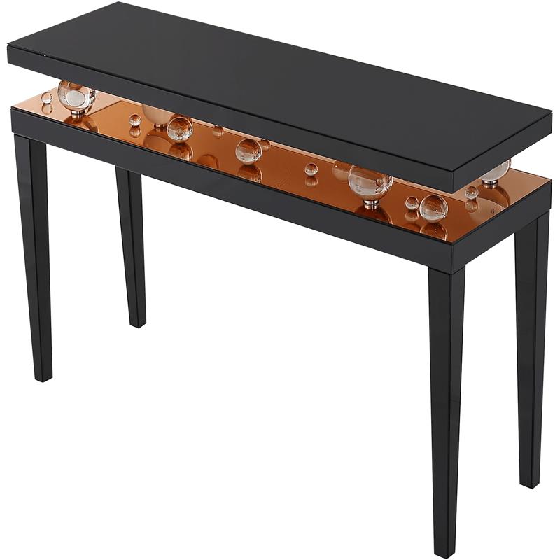 Camden Isle Gelenau Console Table with Wood in Gold Finish