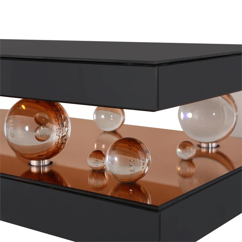 Camden Isle Gelenau Console Table with Wood in Gold Finish