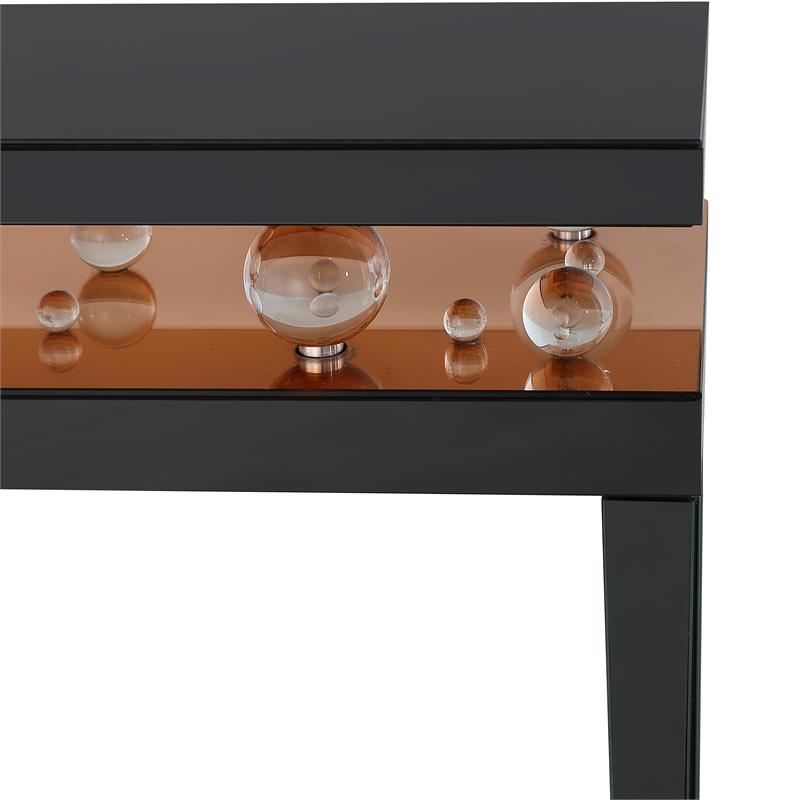 Camden Isle Gelenau Console Table with Wood in Gold Finish