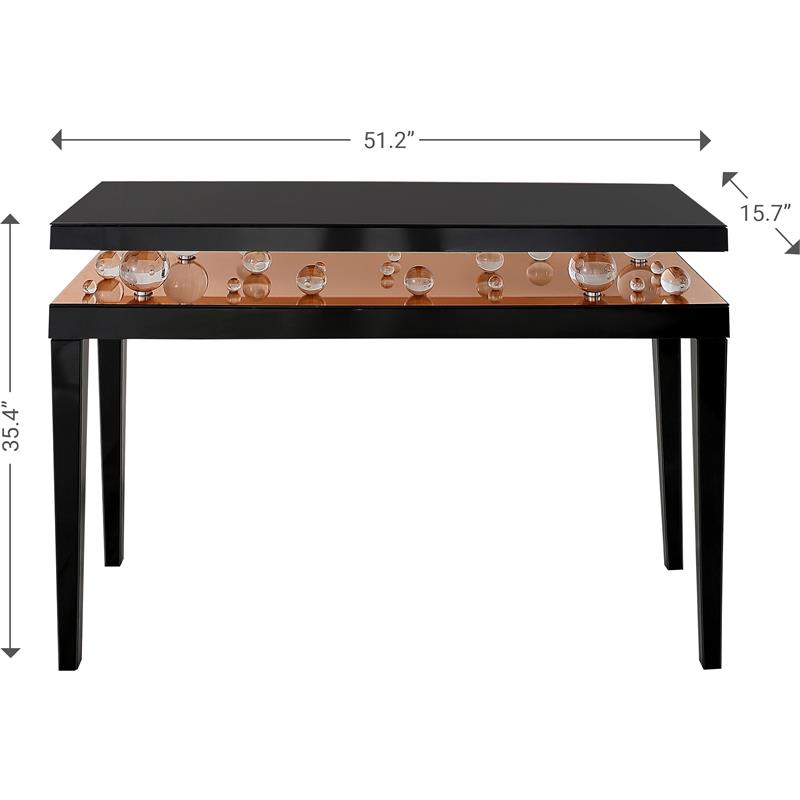 Camden Isle Gelenau Console Table with Wood in Gold Finish