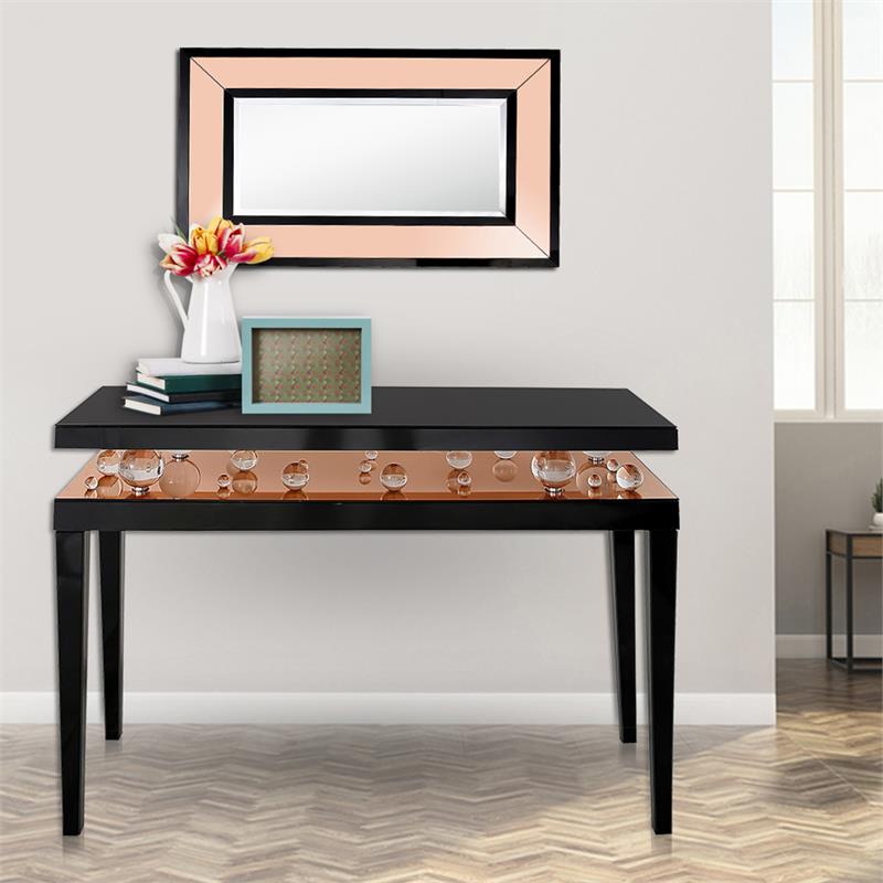 Camden Isle Gelenau Console Table with Wood in Gold Finish