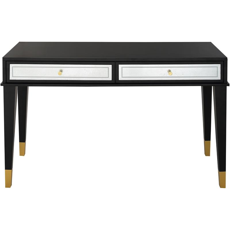 Camden Isle Makalu Console Table with Wood in Black Finish