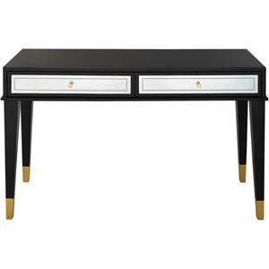 camden isle makalu console table with wood in black finish