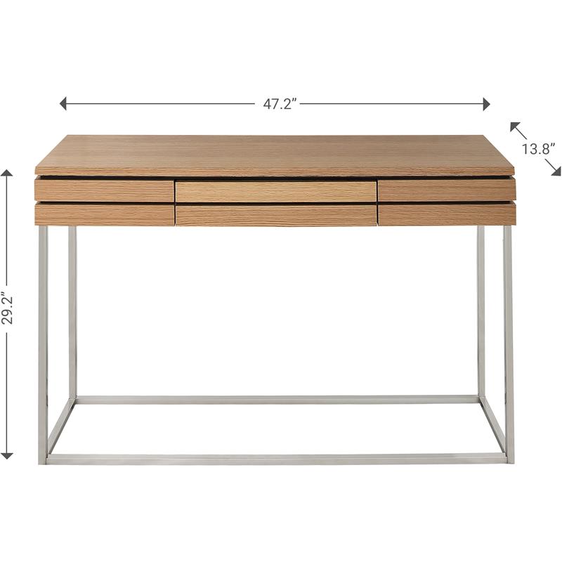 Camden Isle Barnes Console Table with Stainless Steel in Brown Finish