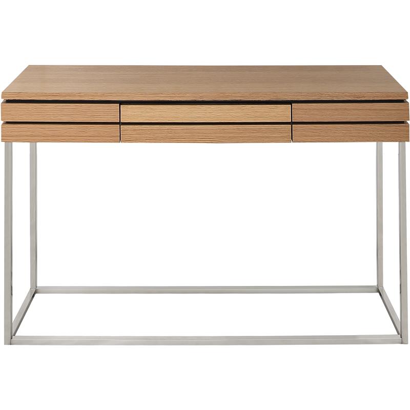 Camden Isle Barnes Console Table with Stainless Steel in Brown Finish