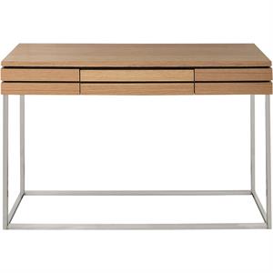 camden isle barnes console table with stainless steel in brown finish