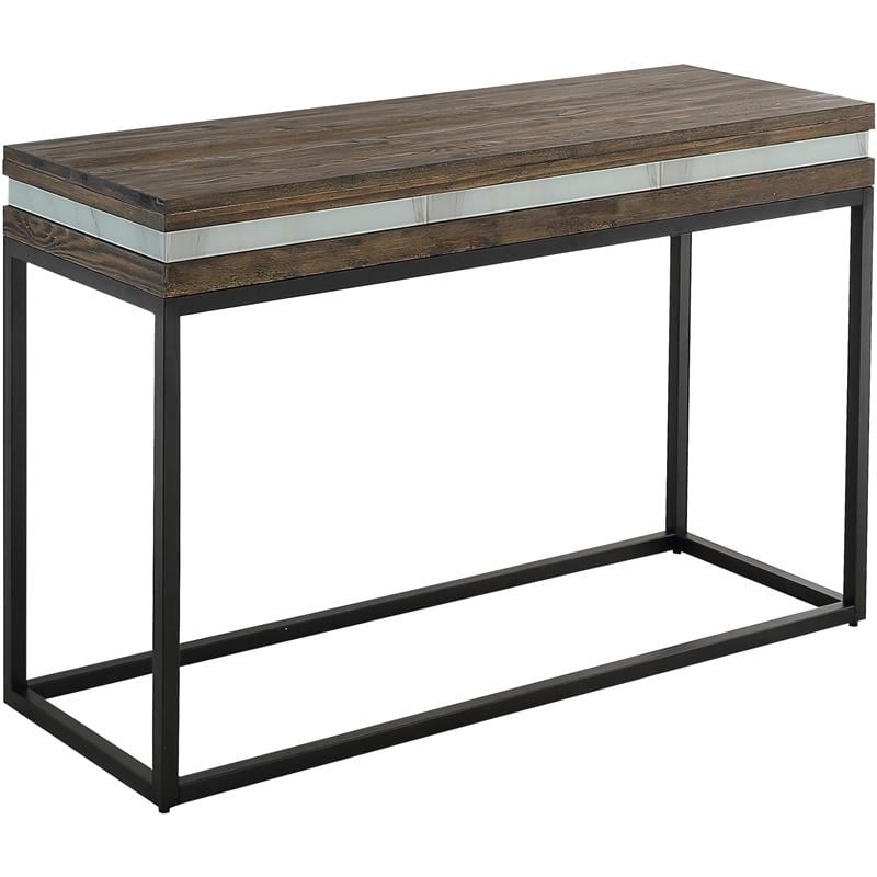 Camden Isle Bailey Console Table with Metal in Brown Finish