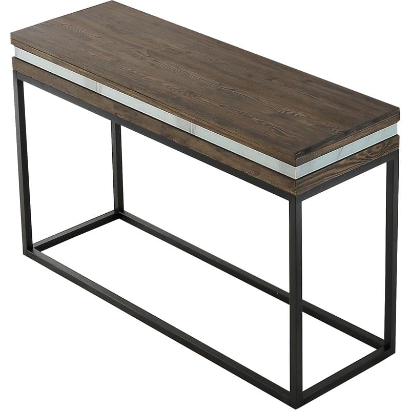 Camden Isle Bailey Console Table with Metal in Brown Finish