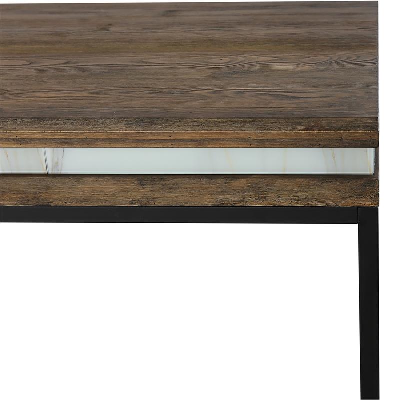 Camden Isle Bailey Console Table with Metal in Brown Finish