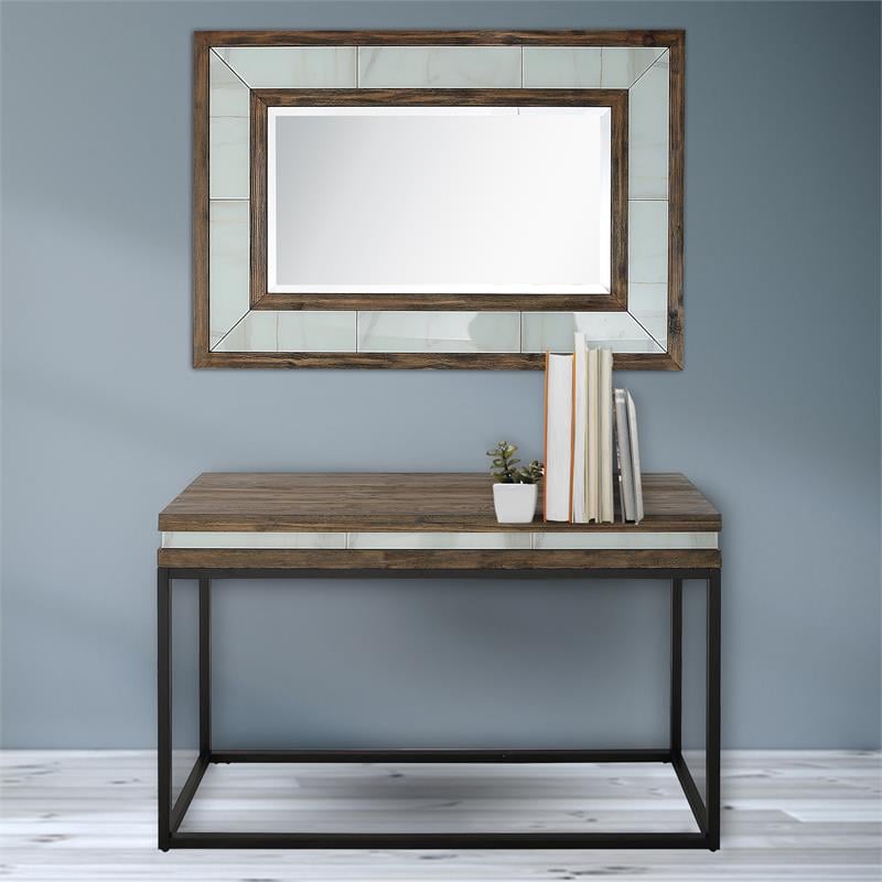 Camden Isle Bailey Console Table with Metal in Brown Finish