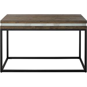 camden isle bailey console table with metal in brown finish